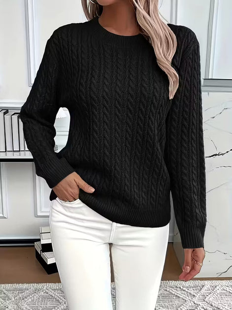 Ravae Cable-Knit Crew Neck Jumper for Women