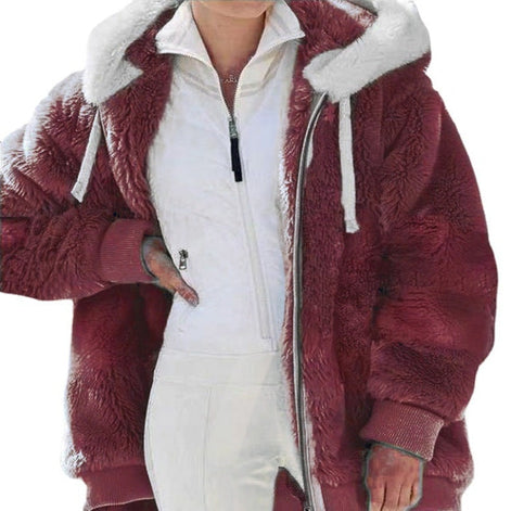Keithy Colour-Block Fleece Hooded Jacket with Zip Pockets