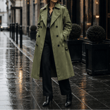 Mayfield Double-Breasted Long Belted Trench Coat for Women in Acetate