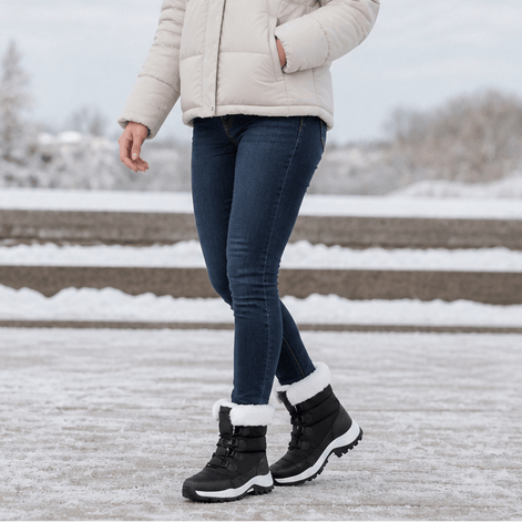 Fleece-Lined Non-Slip Platform Mid-Calf Winter Boots for Women