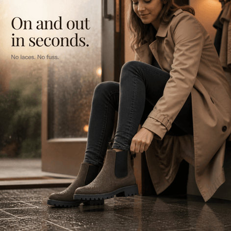 Wide-Fit Chelsea Boots with Stretch Side Panels for Women