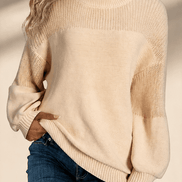 Women's Ribbed Dropped-Shoulder Oversized Knitted Jumper