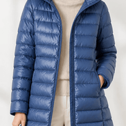 Women's Quilted Puffer Jacket with Detachable Hood and Packable Design