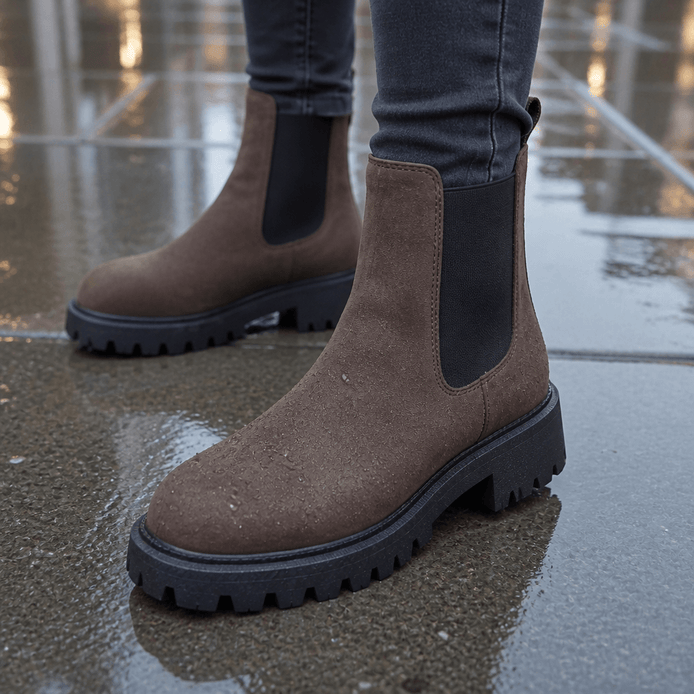 Wide-Fit Chelsea Boots with Stretch Side Panels for Women