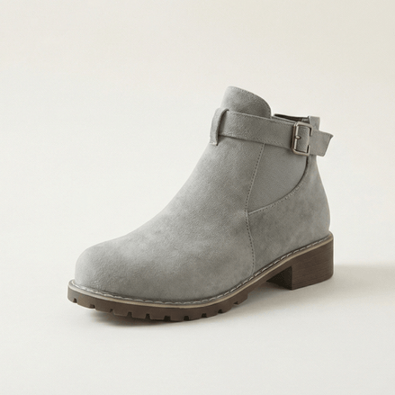 Women's Buckle Strap Ankle Boots with Chunky Lug Sole