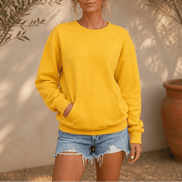 Oversized Kangaroo Pocket Fleece Sweatshirt with Crew Neck