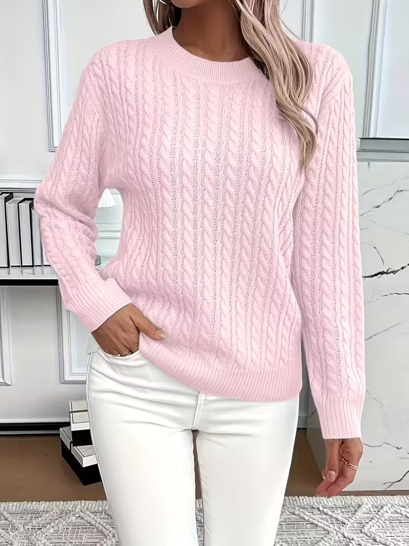 Ravae Cable-Knit Crew Neck Jumper for Women
