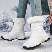 Snowlina Plush-Lined Mid-Calf Zip-Up Winter Boots for Women
