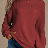 Women's Ribbed Dropped-Shoulder Oversized Knitted Jumper