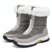 Frostara Quilted Waterproof Faux Fur Lined Women's Winter Boots with Side Zip