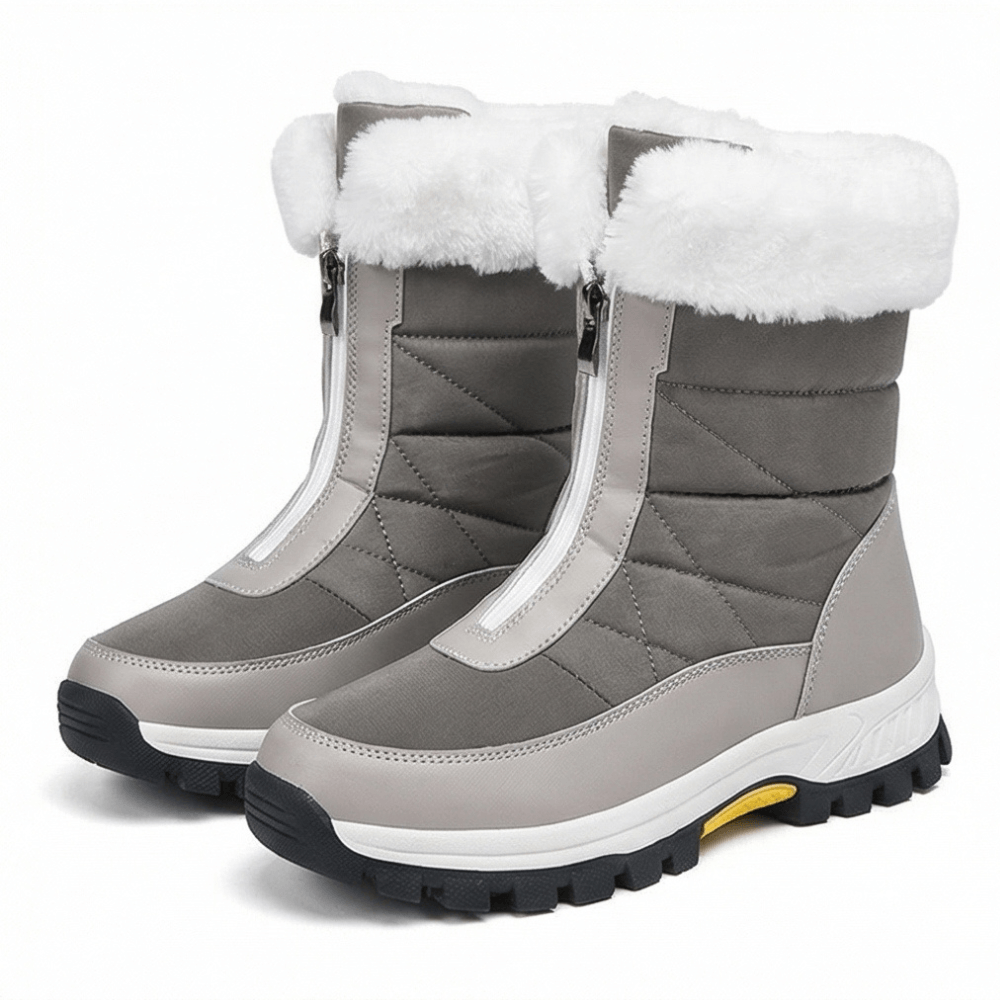 Frostara Quilted Waterproof Faux Fur Lined Women's Winter Boots with Side Zip