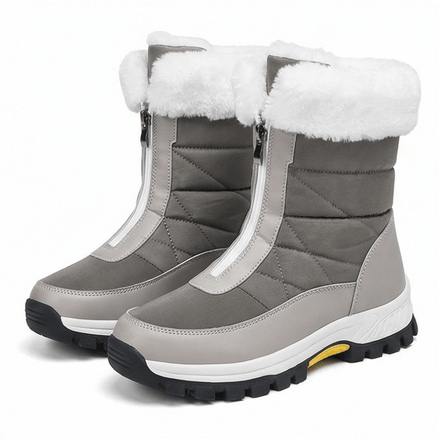 Frostara Quilted Waterproof Faux Fur Lined Women's Winter Boots with Side Zip