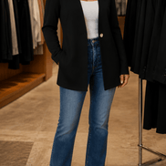 Linevalle V-Neck Single-Button A-Line Women's Tailored Blazer in Polyester