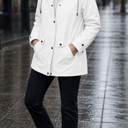 Waterproof Plush-Lined Hooded Jacket with Fleece Trim