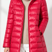 Women's Quilted Puffer Jacket with Detachable Hood and Packable Design