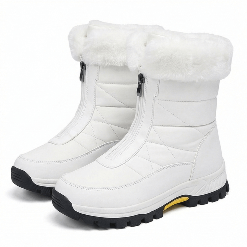 Frostara Quilted Waterproof Faux Fur Lined Women's Winter Boots with Side Zip