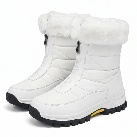 Frostara Quilted Waterproof Faux Fur Lined Women's Winter Boots with Side Zip
