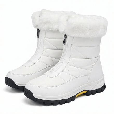 Frostara Quilted Waterproof Faux Fur Lined Women's Winter Boots with Side Zip