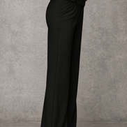 Women's Wide-Leg High-Waisted Dress Trousers with Structured Waistband