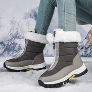 Snowlina Plush-Lined Mid-Calf Zip-Up Winter Boots for Women