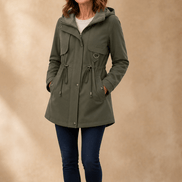 Midluna Adjustable Waist Mid-Length Hooded Winter Parka for Women