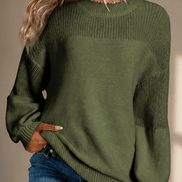 Women's Ribbed Dropped-Shoulder Oversized Knitted Jumper