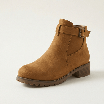 Women's Buckle Strap Ankle Boots with Chunky Lug Sole