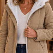 Coldbourne Sherpa-Lined Hooded Quilted Puffer Jacket for Women
