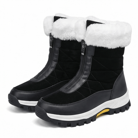 Frostara Quilted Waterproof Faux Fur Lined Women's Winter Boots with Side Zip