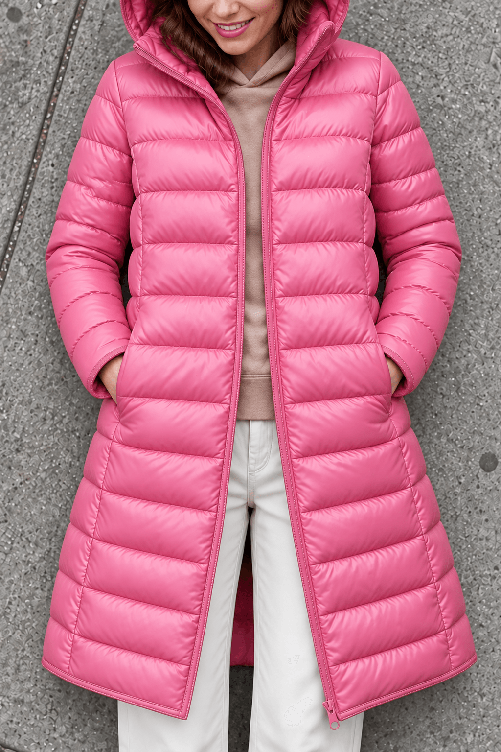 Women's Quilted Puffer Jacket with Detachable Hood and Packable Design