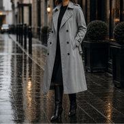Mayfield Double-Breasted Long Belted Trench Coat for Women in Acetate