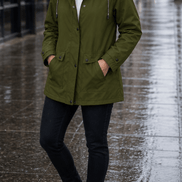 Waterproof Plush-Lined Hooded Jacket with Fleece Trim