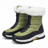 Frostara Quilted Waterproof Faux Fur Lined Women's Winter Boots with Side Zip