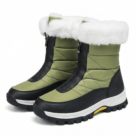 Frostara Quilted Waterproof Faux Fur Lined Women's Winter Boots with Side Zip