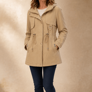 Midluna Adjustable Waist Mid-Length Hooded Winter Parka for Women