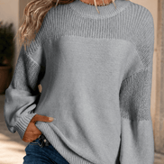 Women's Ribbed Dropped-Shoulder Oversized Knitted Jumper