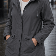 Waterproof Plush-Lined Hooded Jacket with Fleece Trim