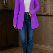 Linevalle V-Neck Single-Button A-Line Women's Tailored Blazer in Polyester