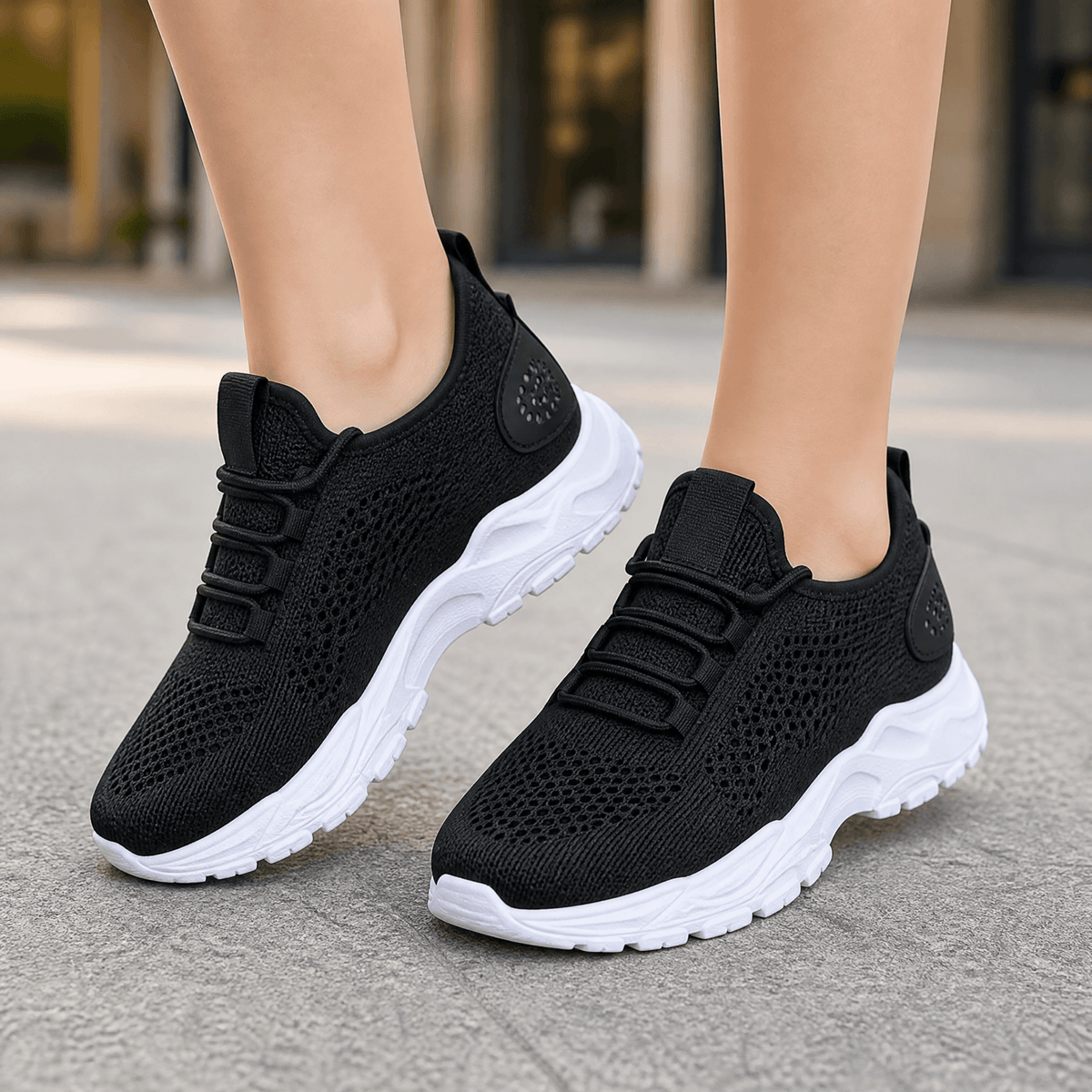 Aerloom Women's Cushioned Knit Sneakers with Breathable Slip-On Fit