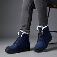 Amelia Women's Faux Suede Lace-Up Ankle Boots with Faux Fur Lining