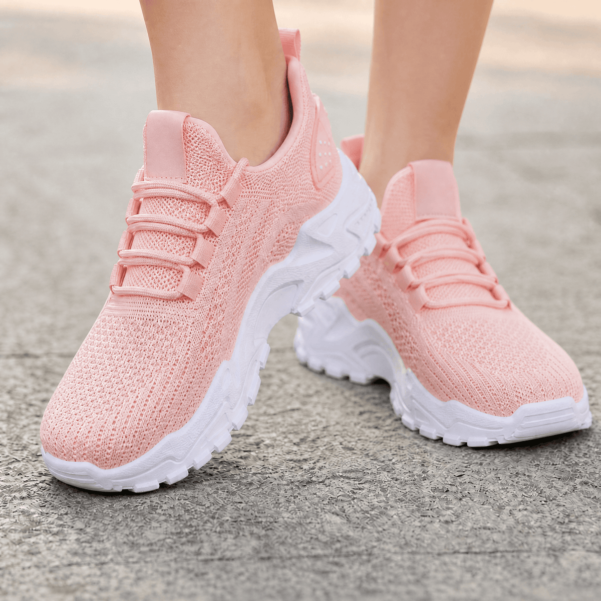 Aerloom Women's Cushioned Knit Sneakers with Breathable Slip-On Fit