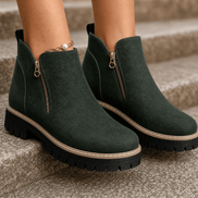 Strida Cushioned Platform Ankle Boots with Side Zip for Women