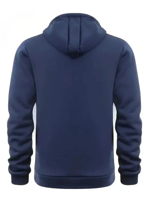Men's Half-Zip Hooded Sweatshirt with Kangaroo Pocket and Adjustable Hood