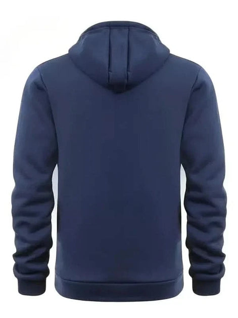Men's Half-Zip Hooded Sweatshirt with Kangaroo Pocket and Adjustable Hood