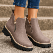 Strida Cushioned Platform Ankle Boots with Side Zip for Women