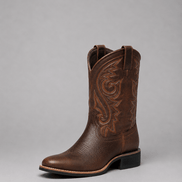 Savannah Embroidered Western Leather Boots with Block Heel