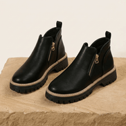 Strida Cushioned Platform Ankle Boots with Side Zip for Women