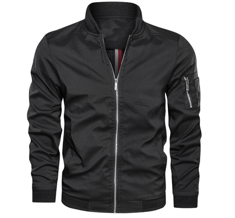 Brenner Lightweight Polyester Bomber Jacket with Zip Sleeve Pocket for Men
