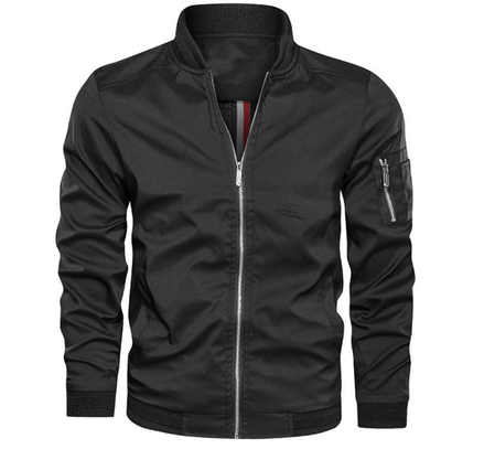 Brenner Lightweight Polyester Bomber Jacket with Zip Sleeve Pocket for Men
