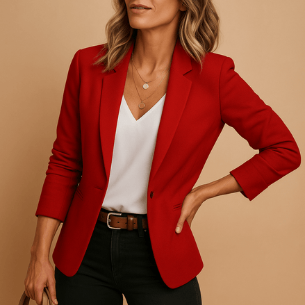 Lorelei One-Button Fitted Women's Tailored Blazer in Woven Blend